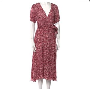 BA&SH Floral Print Midi Length Dress